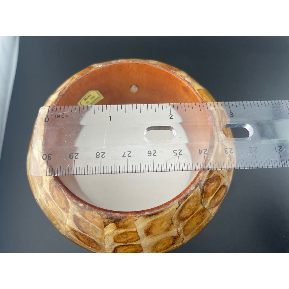 VTG KJL Capiz Shell Mosaic Bangle Bracelet Kenneth Jay Lane Wide Tortoiseshell - Picture 12 of 14